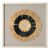 Handmade Framed Natural Straw and Linen Wall Art Decor - 23.5" x 23.5"